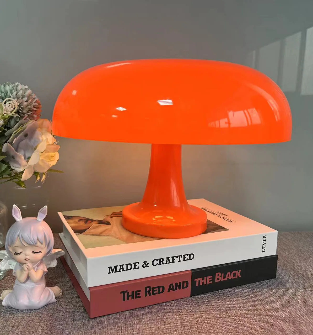 Classic Mushroom Table Lamp Modern Bauhaus Art Table Lamp Bedroom Bedside Lamp Danish Designer Orange Decorative Table Lamp